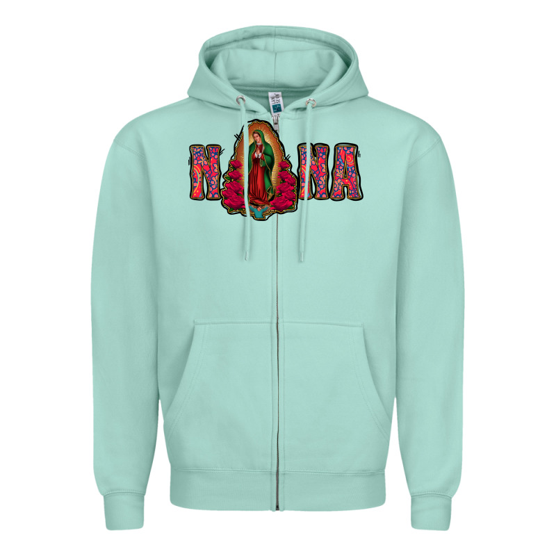 Nana Lady Of Guadalupe Zipper Hoodie by Jasminsmagicworld | Teevron