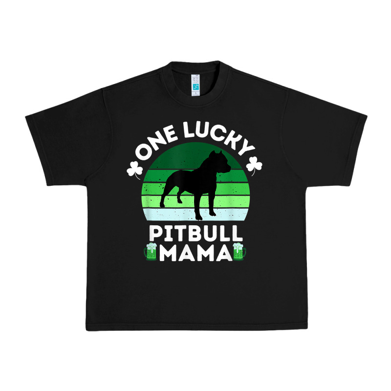 Funny St Patrick's Day One Lucky Pitbull Mama Pitbulldog T Shirt Urban Heavy Tee by linhVisuals | Teevron