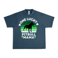 Midnight Navy funny st patrick's day one lucky pitbull mama pitbulldog t shirt Urban Heavy Tee - linhVisuals