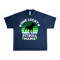 Navy funny st patrick's day one lucky pitbull mama pitbulldog t shirt Urban Heavy Tee - linhVisuals
