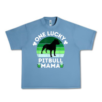 Pebble Blue funny st patrick's day one lucky pitbull mama pitbulldog t shirt Urban Heavy Tee - linhVisuals