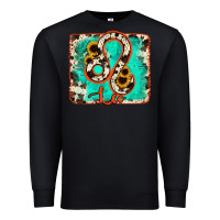 Black leo turquoise cowhide Premium Sweatshirt - RanaPortraitStore
