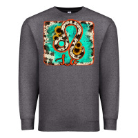 Charcoal Heather leo turquoise cowhide Premium Sweatshirt - RanaPortraitStore