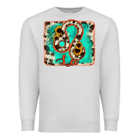 Dove Grey leo turquoise cowhide Premium Sweatshirt - RanaPortraitStore