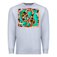 Heather Grey leo turquoise cowhide Premium Sweatshirt - RanaPortraitStore