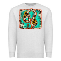 Oatmeal Heather leo turquoise cowhide Premium Sweatshirt - RanaPortraitStore