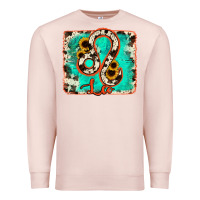 Pale Pink leo turquoise cowhide Premium Sweatshirt - RanaPortraitStore