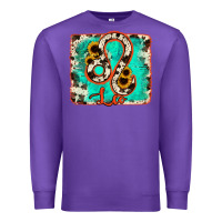 Purple leo turquoise cowhide Premium Sweatshirt - RanaPortraitStore