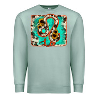 Seafoam leo turquoise cowhide Premium Sweatshirt - RanaPortraitStore