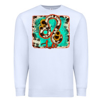 White leo turquoise cowhide Premium Sweatshirt - RanaPortraitStore