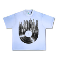 Grape Ice vinyl record cityscape Urban Heavy Tee - linhVisuals