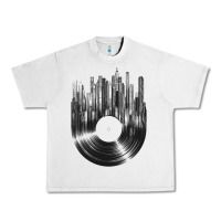Lunar Rock vinyl record cityscape Urban Heavy Tee - linhVisuals
