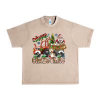 French Oak Merry Christmas  tractor Urban Heavy Tee - CowhideDigitalArt