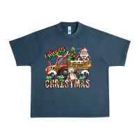 Midnight Navy Merry Christmas  tractor Urban Heavy Tee - CowhideDigitalArt