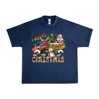 Navy Merry Christmas  tractor Urban Heavy Tee - CowhideDigitalArt