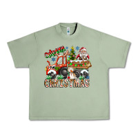 Oil Green Merry Christmas  tractor Urban Heavy Tee - CowhideDigitalArt