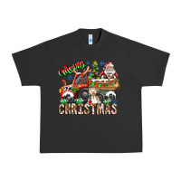 Pigment Black Merry Christmas  tractor Urban Heavy Tee - CowhideDigitalArt