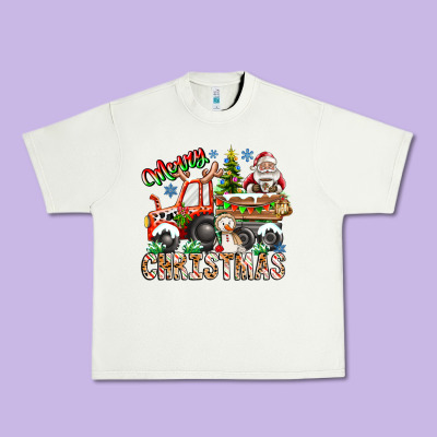 Merry Christmas  Tractor Urban Heavy Tee Designed By Cowhidedigitalart