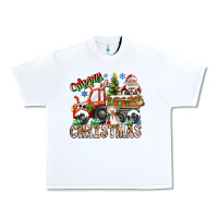 White Merry Christmas  tractor Urban Heavy Tee - CowhideDigitalArt