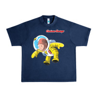 Navy curious george happy astronaut portrait t shirt Urban Heavy Tee - linhVisuals