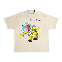 Sandshell curious george happy astronaut portrait t shirt Urban Heavy Tee - linhVisuals