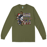 Army Green god bless the usa Long Sleeve Tee - SublimationCraftShop