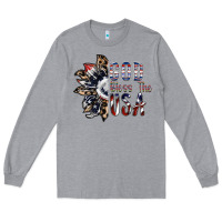 Heather Grey god bless the usa Long Sleeve Tee - SublimationCraftShop