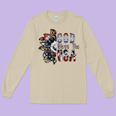 God Bless The Usa Long Sleeve Tee Designed By Sublimationcraftshop