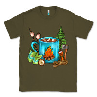 Army Green Camping Coffee Classic Tee - FaDigitalArtStudio