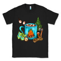Black Camping Coffee Classic Tee - FaDigitalArtStudio