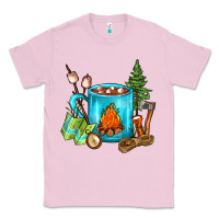 Bubblegum Pink Camping Coffee Classic Tee - FaDigitalArtStudio