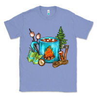 Colony Blue Camping Coffee Classic Tee - FaDigitalArtStudio