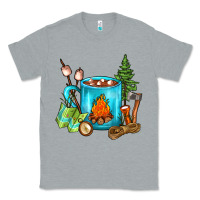 Heather Grey Camping Coffee Classic Tee - FaDigitalArtStudio
