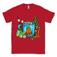 Red Camping Coffee Classic Tee - FaDigitalArtStudio