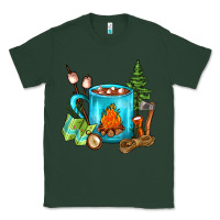 Sports Green Camping Coffee Classic Tee - FaDigitalArtStudio