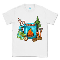 White Camping Coffee Classic Tee - FaDigitalArtStudio