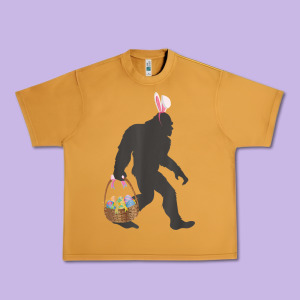 Funny Bigfoot Easter Design With Easter Basket And Bigfoot T Shirt Urban Heavy Tee Designed By Linhvisuals