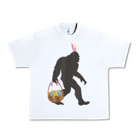 White funny bigfoot easter design with easter basket and bigfoot t shirt Urban Heavy Tee - linhVisuals