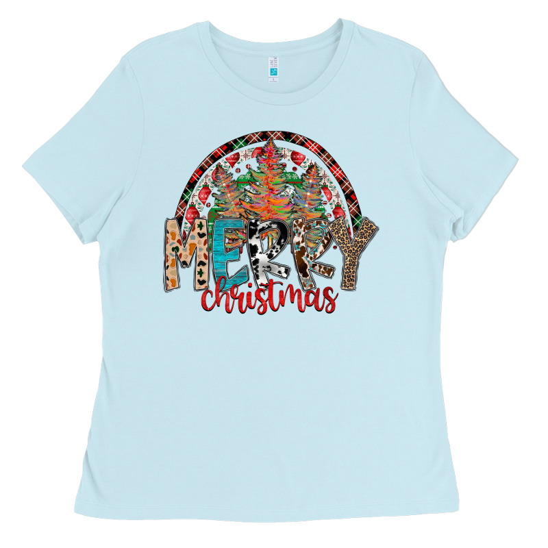 Merry Christmas Ladies Tee by CowhideDigitalArt | Teevron