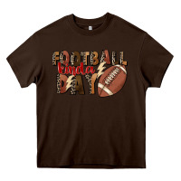 Chocolate Brown football kinda day Heavy Core Tee - FaDigitalArtStudio