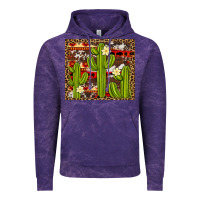 Cloud Purple aztec cowhide cactus background Vintage Hoodie - Artiststas