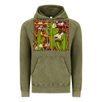 Vintage Olive aztec cowhide cactus background Vintage Hoodie - Artiststas