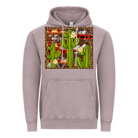 Aztec Cowhide Cactus Background Vintage Hoodie | Teevron