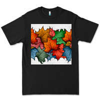 Black autumn  leaves seamless pattern Premium Tee - BundleAndBundleShop