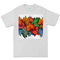 Dove Grey autumn  leaves seamless pattern Premium Tee - BundleAndBundleShop