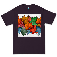 Plum autumn  leaves seamless pattern Premium Tee - BundleAndBundleShop