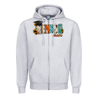 Heather Grey Mom of a Senior 2021 Zipper Hoodie - Jasminsmagicworld