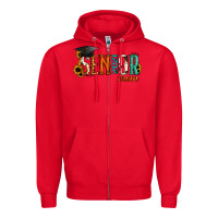 Red Mom of a Senior 2021 Zipper Hoodie - Jasminsmagicworld