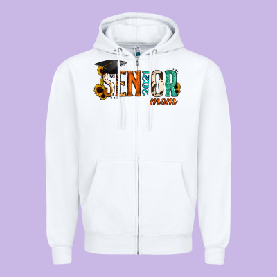 Mom Of A Senior 2021 Zipper Hoodie Designed By Jasminsmagicworld