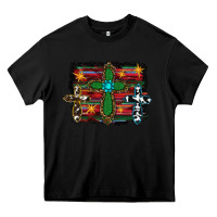 Black cross leopard cowhide glitter serape Heavy Core Tee - RanaPortraitStore